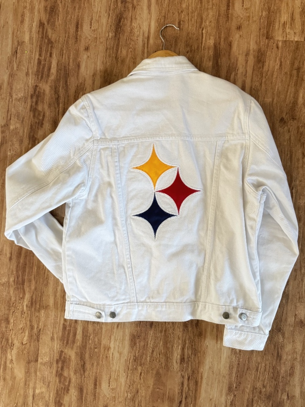 NEW Pittsburgh Steelers Womens Flair Denim Jacket Antigua Brand Steelers Logo